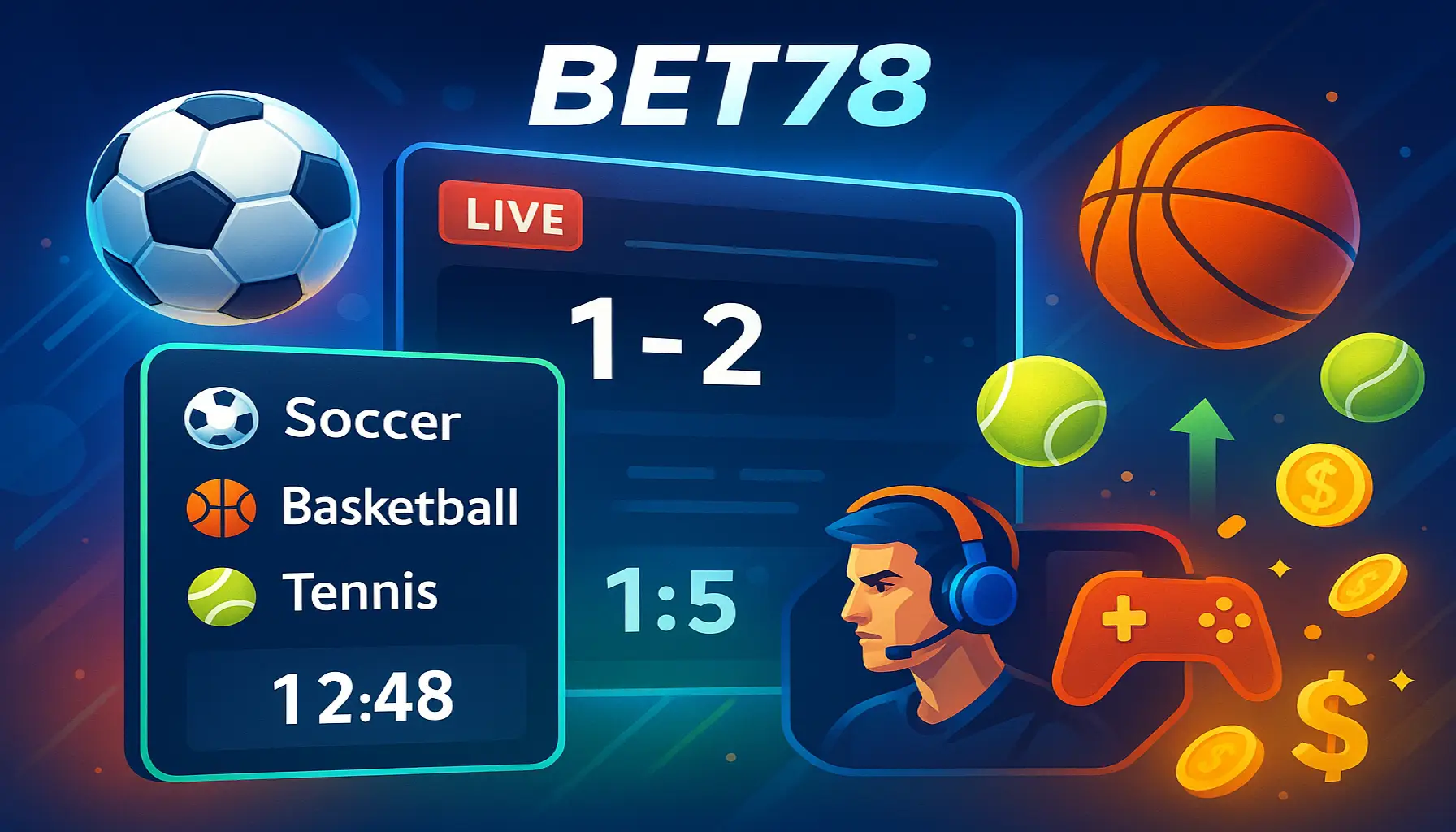 Aposte em apostas esportivas no cassino online BET78